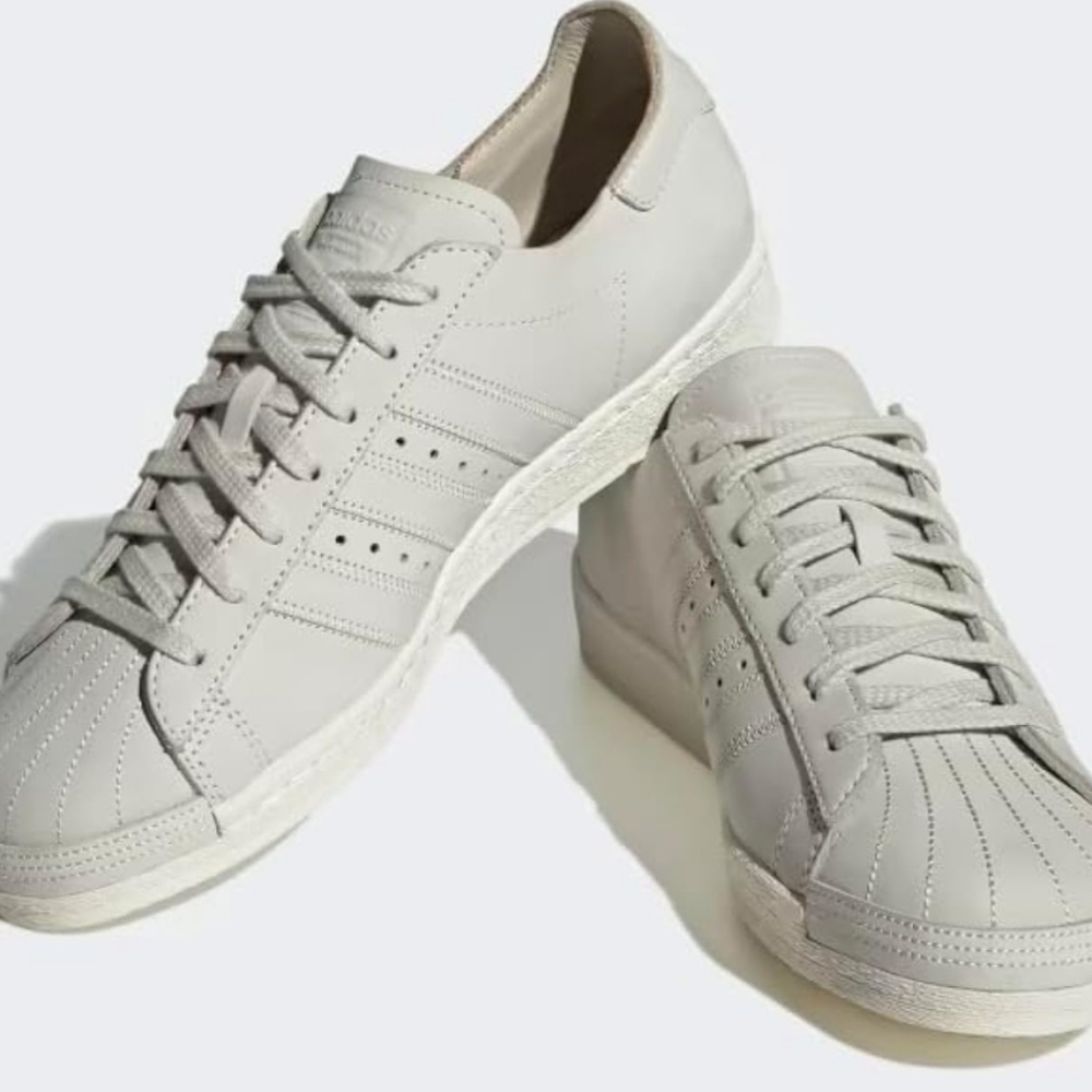 NWB ADIDAS Originals Leather Superstar 82 Core White/Aluminium/Off White, M10.5‎